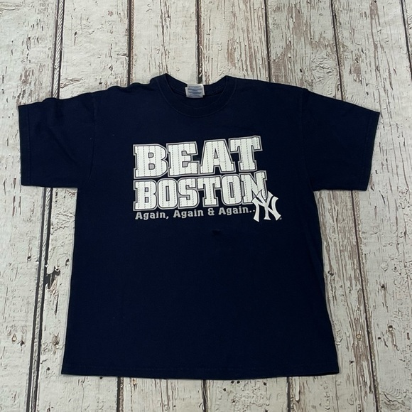 Vintage New York Yankees Beat Boston MLB Baseball Sports Tee Shirt - Picture 4 of 7